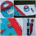Conjunto fralda, babete e porta-chupeta